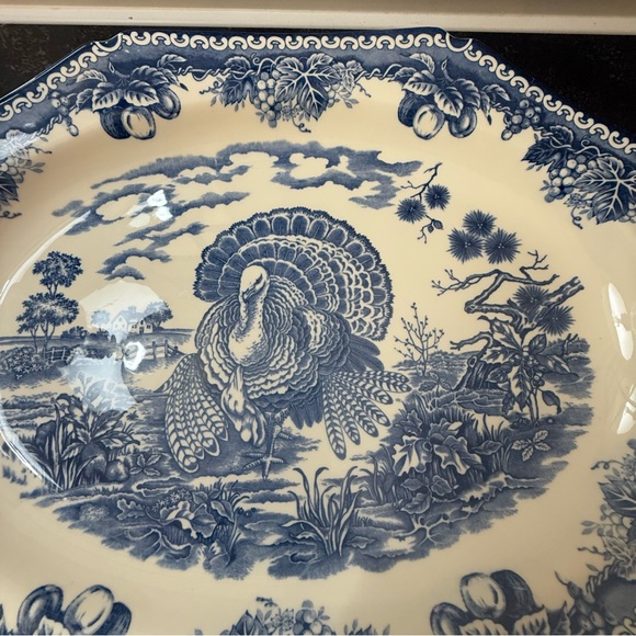 Blue and White Turkey Platter - Japan - English Countryside - Picture 3 of 11